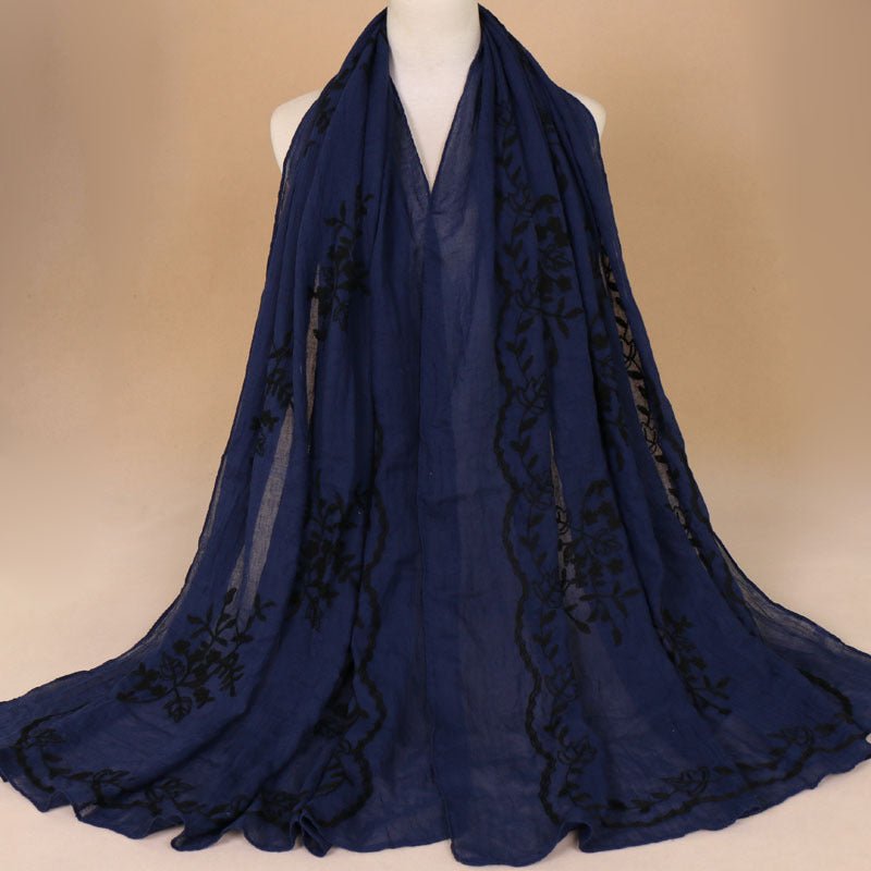 Cotton Embroidered Long Scarf For Indian Women - Krosscanada