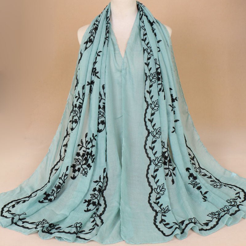 Cotton Embroidered Long Scarf For Indian Women - Krosscanada