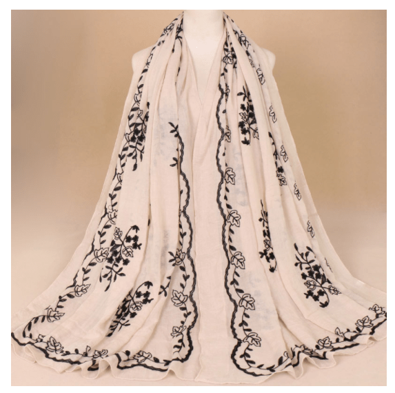 Cotton Embroidered Long Scarf For Indian Women - Krosscanada