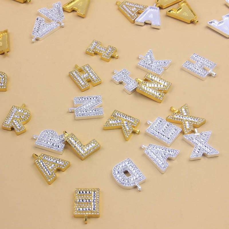 Creative Hip Hop Zircon Letter Pendant Necklace - Krosscanada