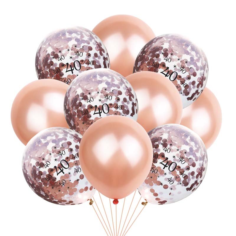 Crown Digital Sequins Rose Gold Latex Balloon Set - Krosscanada