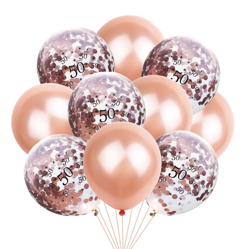 Crown Digital Sequins Rose Gold Latex Balloon Set - Krosscanada