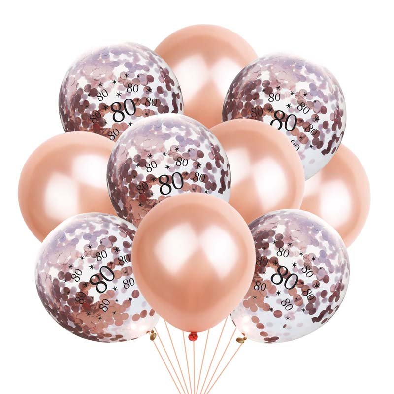 Crown Digital Sequins Rose Gold Latex Balloon Set - Krosscanada