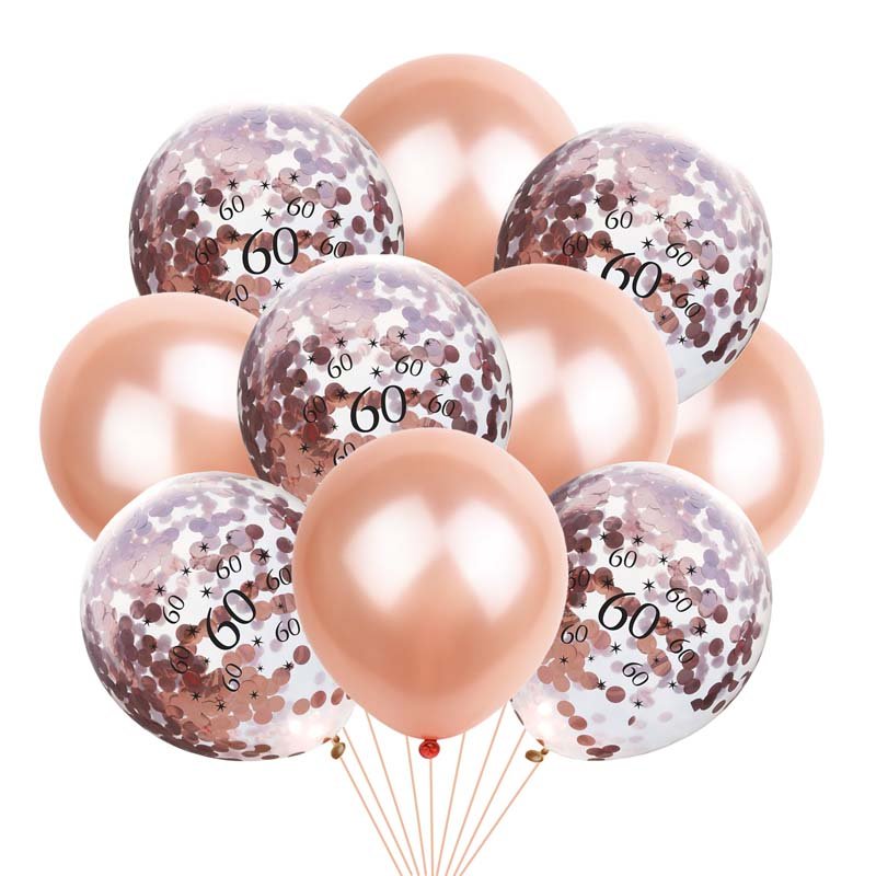 Crown Digital Sequins Rose Gold Latex Balloon Set - Krosscanada