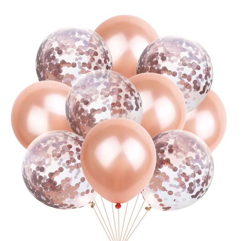 Crown Digital Sequins Rose Gold Latex Balloon Set - Krosscanada