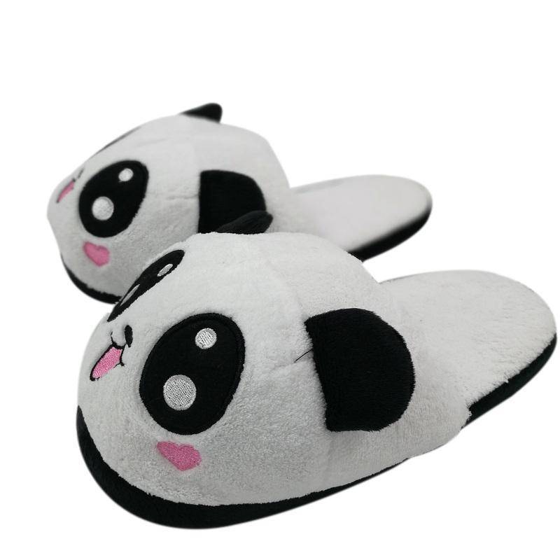 Cute Panda Autumn And Winter Warm Bag With Cotton Shoes Couple Home Thickening Bag With Cotton Slippers Cartoon Floor Tow - Krosscanada