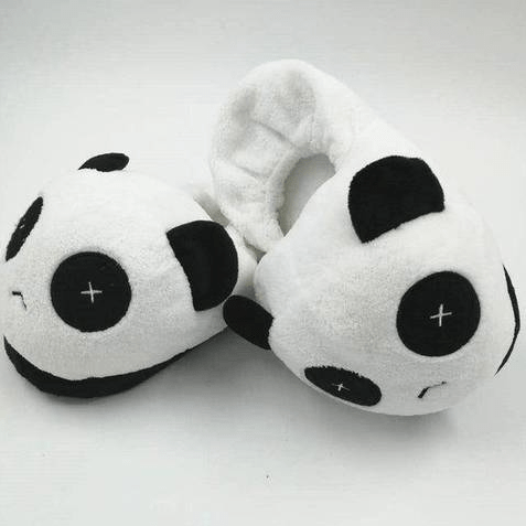 Cute Panda Autumn And Winter Warm Bag With Cotton Shoes Couple Home Thickening Bag With Cotton Slippers Cartoon Floor Tow - Krosscanada
