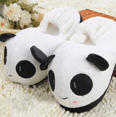 Cute Panda Autumn And Winter Warm Bag With Cotton Shoes Couple Home Thickening Bag With Cotton Slippers Cartoon Floor Tow - Krosscanada