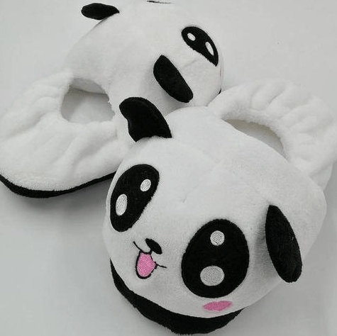Cute Panda Autumn And Winter Warm Bag With Cotton Shoes Couple Home Thickening Bag With Cotton Slippers Cartoon Floor Tow - Krosscanada