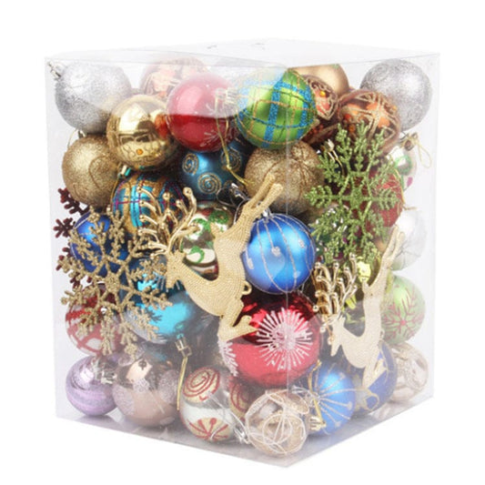 Bucketed Plastic Shiny Matte Christmas Balls - KKscollecation