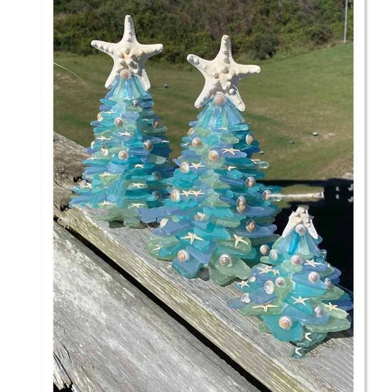 DIY Christmas Decoration Blue Christmas Tree Glass Creative Unique Decoration - Krosscanada