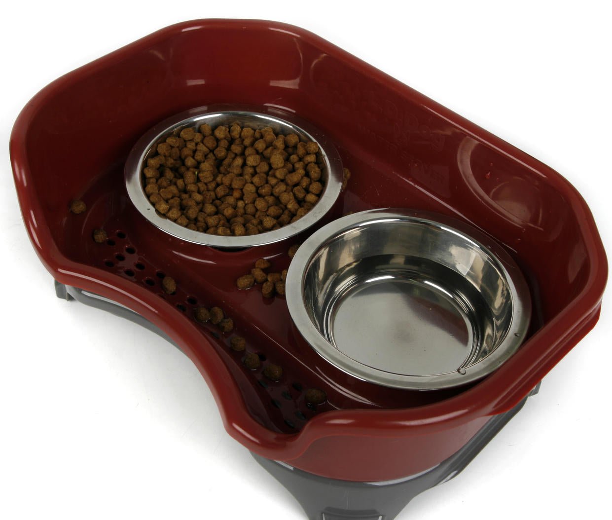 Dog bowl cat bowl pet cat double basin splash - proof neat dog cat rice bowl food bowl stainless steel bowl - Krosscanada
