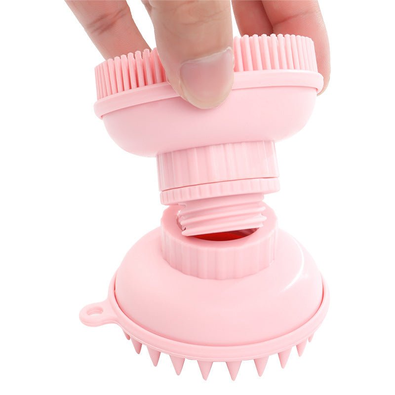 Double - Sided Shower Brush Silicone Shower Shampoo Brush - Krosscanada