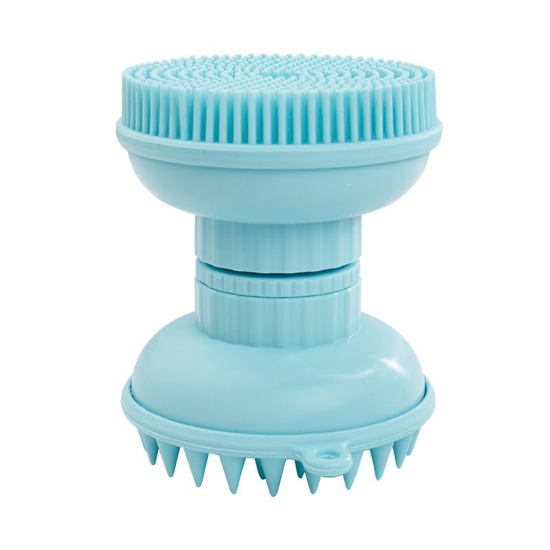 Double - Sided Shower Brush Silicone Shower Shampoo Brush - Krosscanada