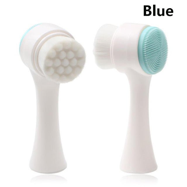 Double - sided Silicone Skin Care Tool Facial Cleanser Brush Face Cleaning Vibration Facial Massage Washing Product - Krosscanada