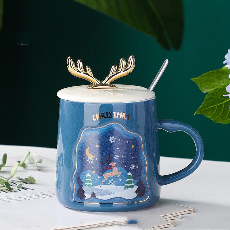 Drinkware Christmas Mugs Coffee Cups Ceramic Merry Christmas Cups With Spoon Christmas Gifts For Coffee Cup Mug Handgrip Cup - Krosscanada