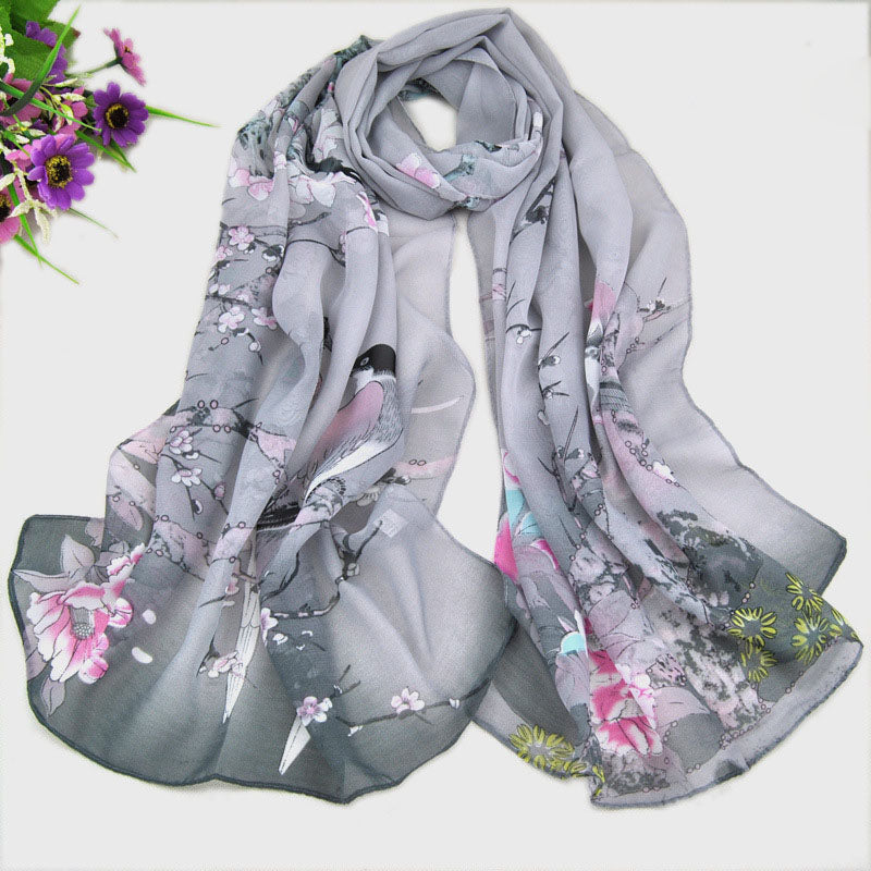 Chiffon Printed Chiffon Scarf For Women - KKscollecation