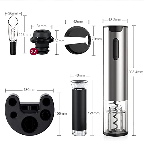 Electric Wine Opener, Automatic Electric Wine Bottle Corkscrew Opener With Foil Cutter, 5 In One Gift Box Rechargeable - Krosscanada