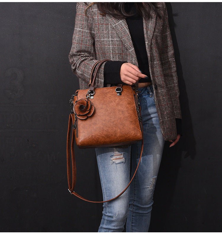Elegant Real Leather Handbag - Krosscanada