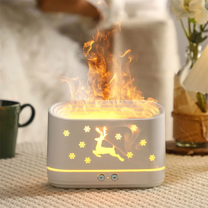 Elk Flame Humidifier Diffuser Mute Household Atmosphere Lamp Christmas Home Decorations - Krosscanada