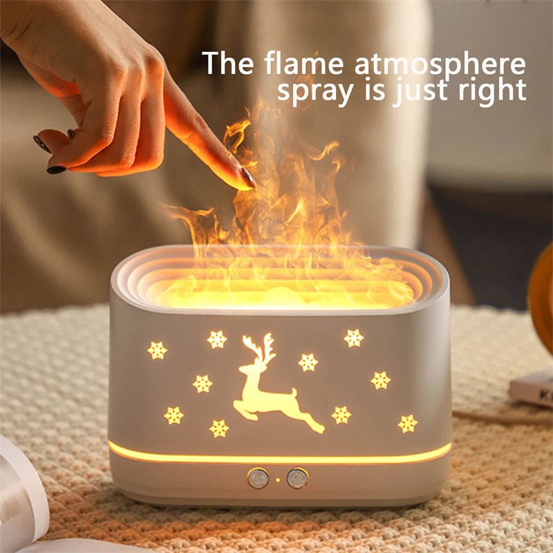 Elk Flame Humidifier Diffuser Mute Household Atmosphere Lamp Christmas Home Decorations - Krosscanada