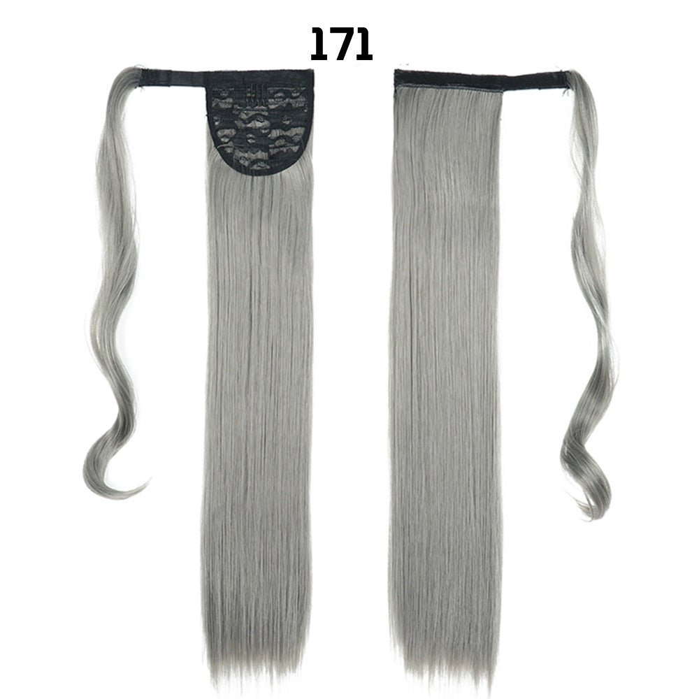 European And American Long Straight Hair Velcro Ponytail - Krosscanada