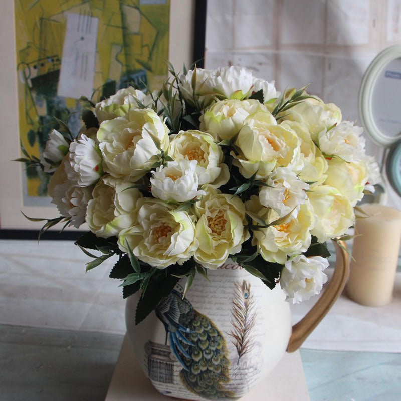 European - style Mini Peony And Peony Five - color Artificial Flower Artificial Flower Silk Flower Artificial Flower Set - Krosscanada