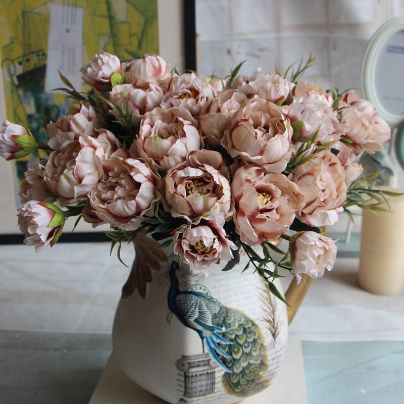 European - style Mini Peony And Peony Five - color Artificial Flower Artificial Flower Silk Flower Artificial Flower Set - Krosscanada