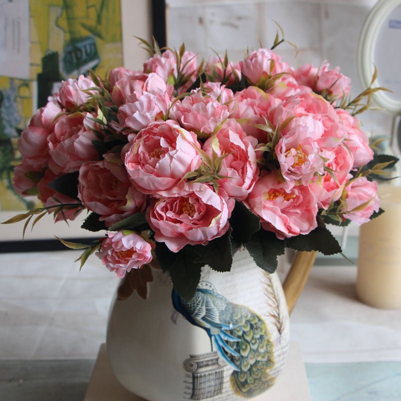 European - style Mini Peony And Peony Five - color Artificial Flower Artificial Flower Silk Flower Artificial Flower Set - Krosscanada