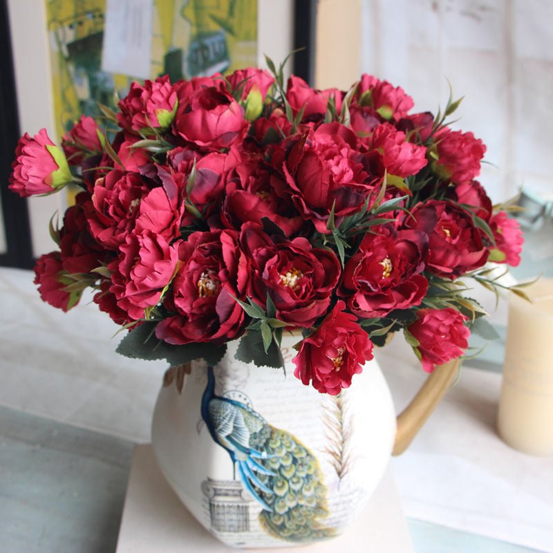 European - style Mini Peony And Peony Five - color Artificial Flower Artificial Flower Silk Flower Artificial Flower Set - Krosscanada