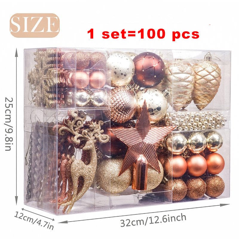Christmas Ball Gift Pack 100pcs Home Hanging Ornaments - KKscollecation