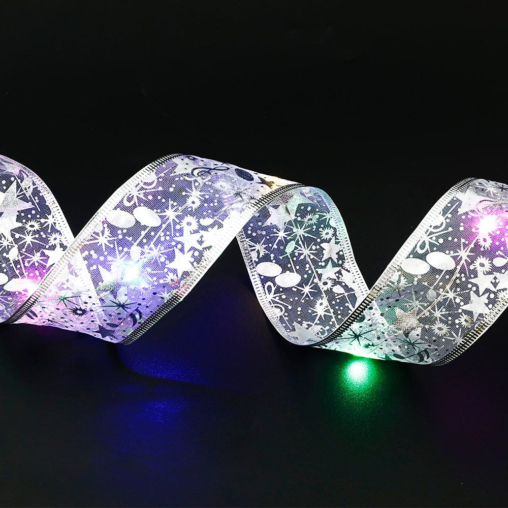 Fairy Lights String Christmas Ribbon Bow Tie - Krosscanada