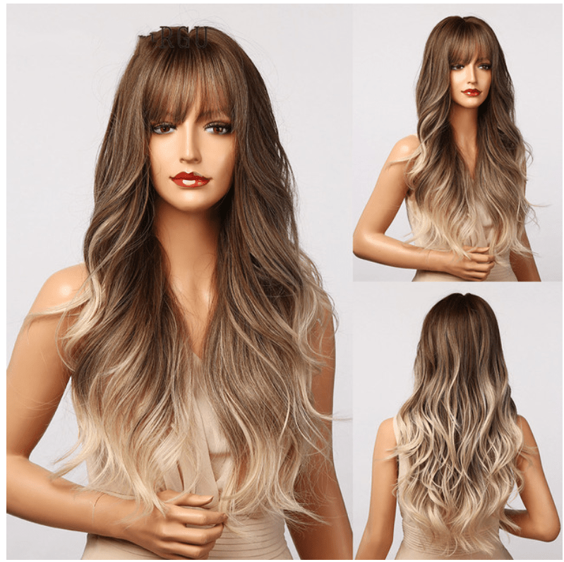 Fashion Gold Brown Black Wig - Krosscanada