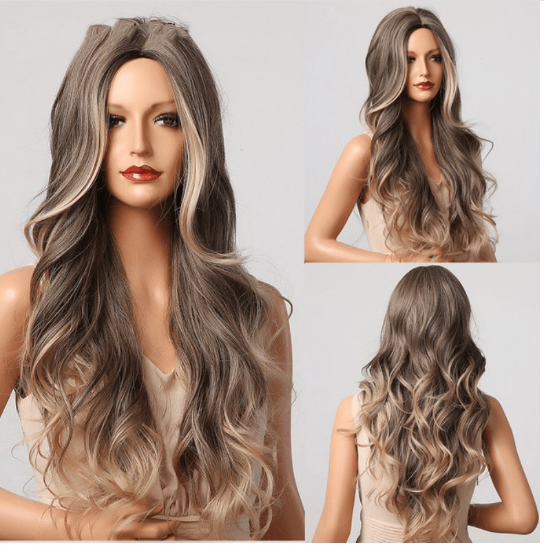 Fashion Gold Brown Black Wig - Krosscanada