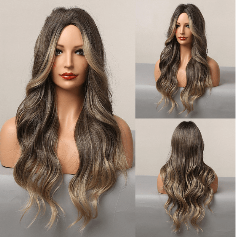 Fashion Gold Brown Black Wig - Krosscanada