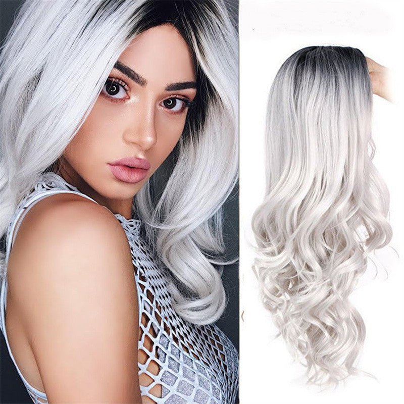 Fashion mid - length curly hair dyed wig - Krosscanada