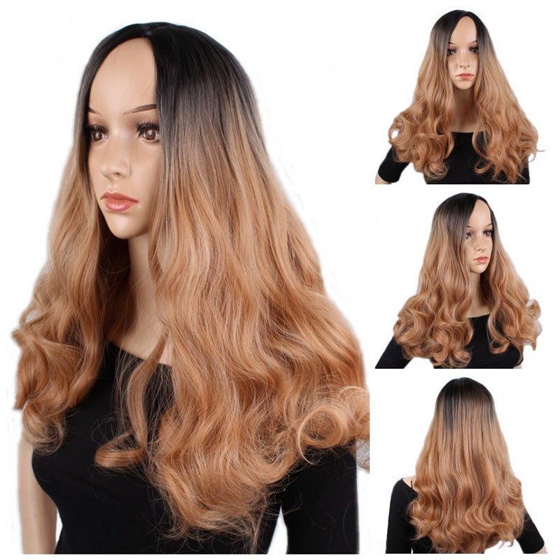 Fashion mid - length curly hair dyed wig - Krosscanada