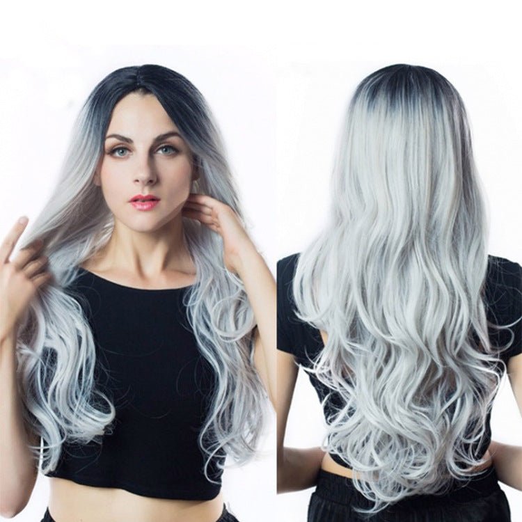 Fashion mid - length curly hair dyed wig - Krosscanada