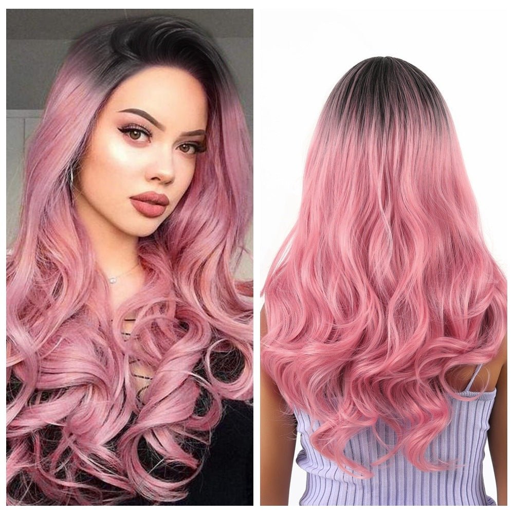 Fashion mid - length curly hair dyed wig - Krosscanada