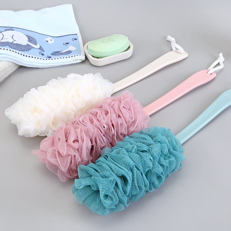 Fashion New Long Handle Hanging Soft Mesh Back Body Bath Shower Scrubber Brush Sponge For Bathroom Shower Brush New Arrival - Krosscanada
