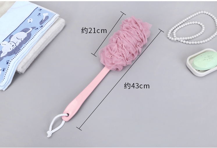 Fashion New Long Handle Hanging Soft Mesh Back Body Bath Shower Scrubber Brush Sponge For Bathroom Shower Brush New Arrival - Krosscanada