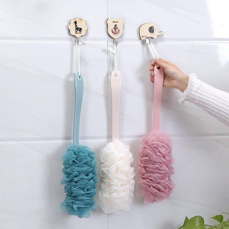 Fashion New Long Handle Hanging Soft Mesh Back Body Bath Shower Scrubber Brush Sponge For Bathroom Shower Brush New Arrival - Krosscanada