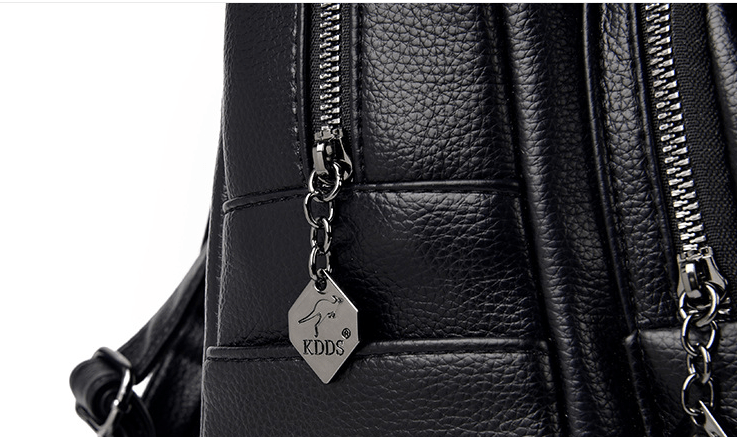 Fashion Soft Leather Backpack Belt Decoration Casual Bag - Krosscanada