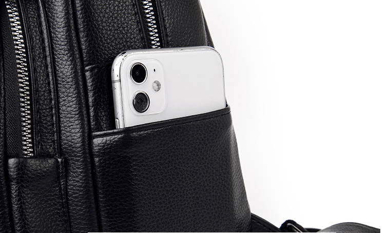 Fashion Soft Leather Backpack Belt Decoration Casual Bag - Krosscanada
