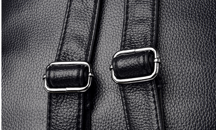 Fashion Soft Leather Backpack Belt Decoration Casual Bag - Krosscanada