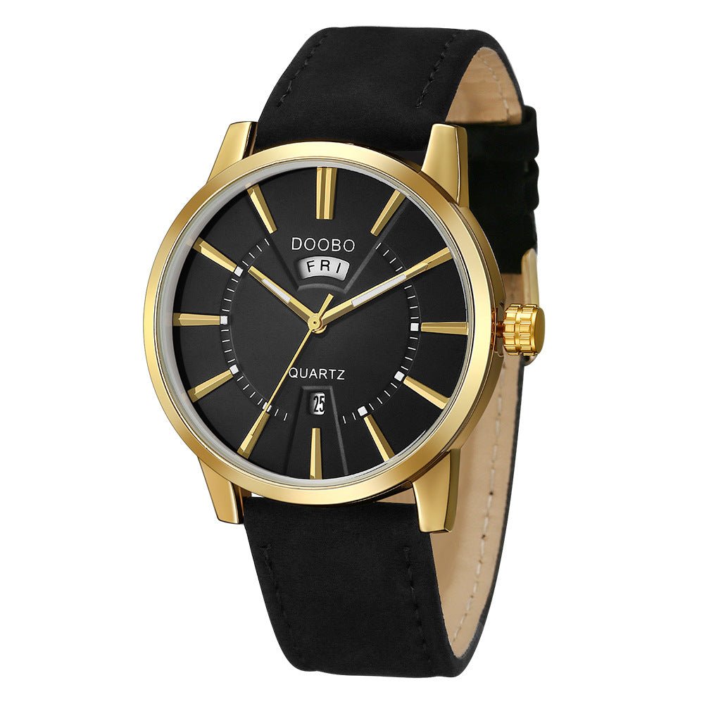 Fashion trend men's calendar waterproof belt watch - Krosscanada