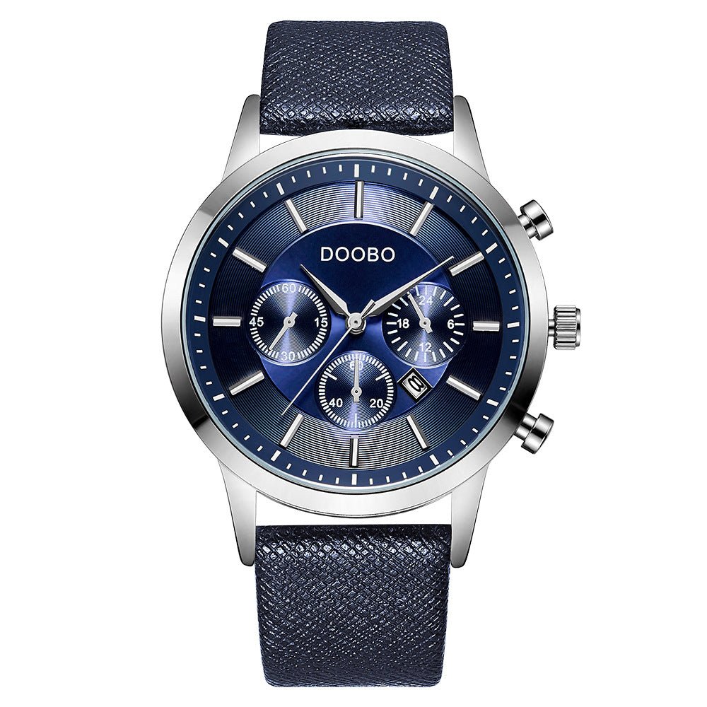 Fashion trend men's calendar waterproof belt watch - Krosscanada