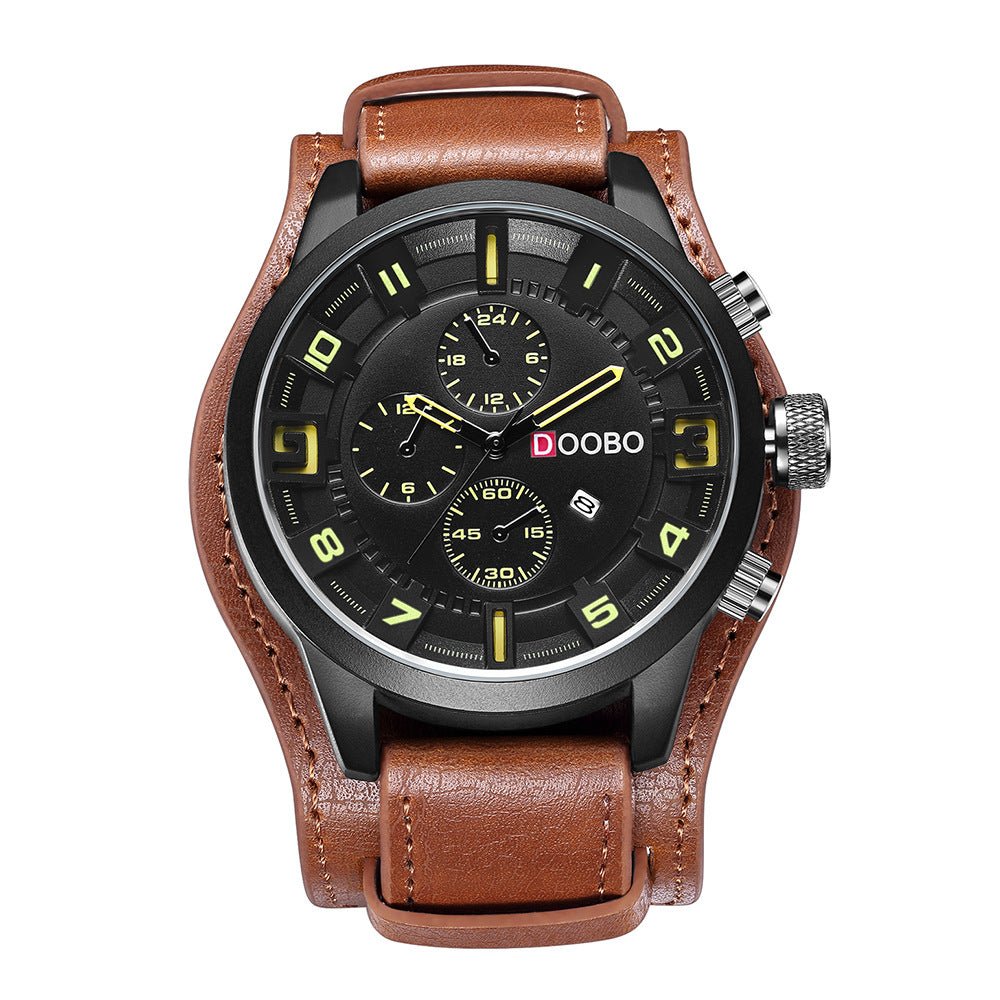 Fashion trend men's calendar waterproof belt watch - Krosscanada