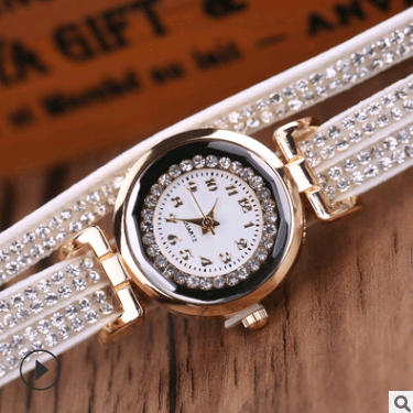 Fashion watch ladies fashion watch, diamond twisted pu belt winding fashion watch - Krosscanada