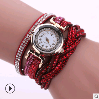 Fashion watch ladies fashion watch, diamond twisted pu belt winding fashion watch - Krosscanada